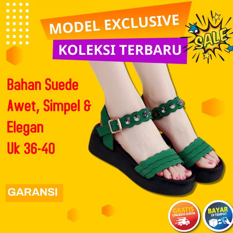 Wedges Sendal Hak Tinggi Wanita Pesta Kondangan Korea Model Tali Terbaru