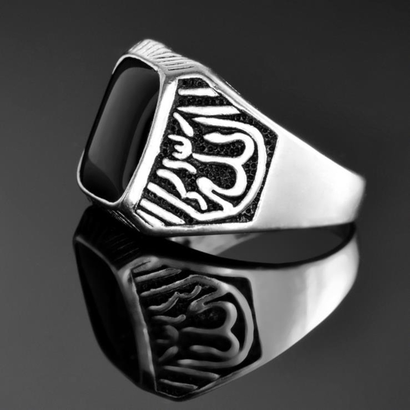 [X C Jewelry] Hip Hop Rock Fashion Pria Cincin Permata Hitam Aksesoris Perhiasan Pesta