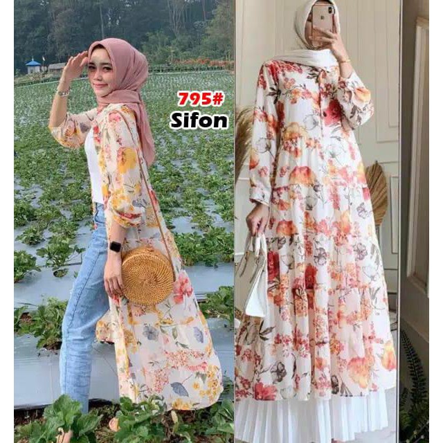 705# dres KOREA fashion import/ dres baju terbaru//fashon korea motif bunga
