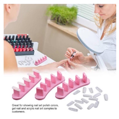 3pcs nail stand holder dudukan latihan kuku exercise rack nail tip stand