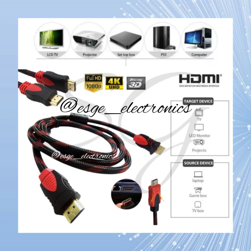 KABEL HDMI TV KABEL AUDIO KABEL VIDEO TV 1.5 METER KABEL LAPTOP CCTV NYLON KABEL HD TV KABEL DVD KABEL PRINTER KABEL KOMPUTER KABEL HOME THEARER KABEL DVD LAYER KABEL PROJECTOR SERAR JARING KABEL VGA USB ADAPTOR KABEL SERAT TV LED LCD HDMI 1.5M HDMI 1.5