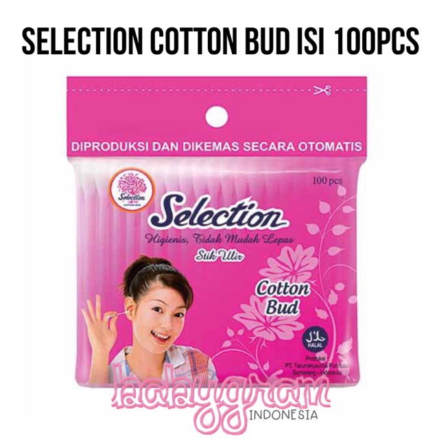 Selection Cotton Bud Korek Kuping Kapas isi 100pcs Reguler Dewasa / Baby Anak Kecil