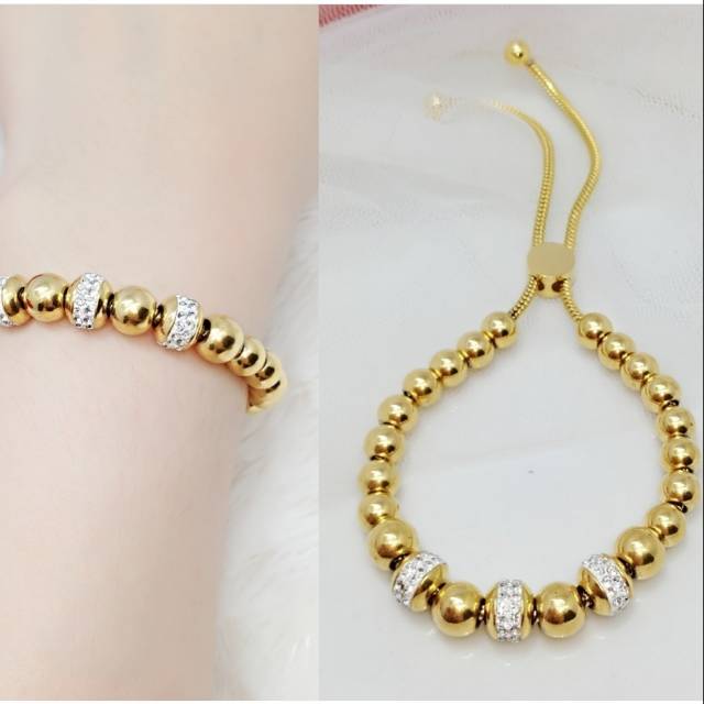 Gelang titanium serut model terbaru/ terhits / gelang titanium mewah