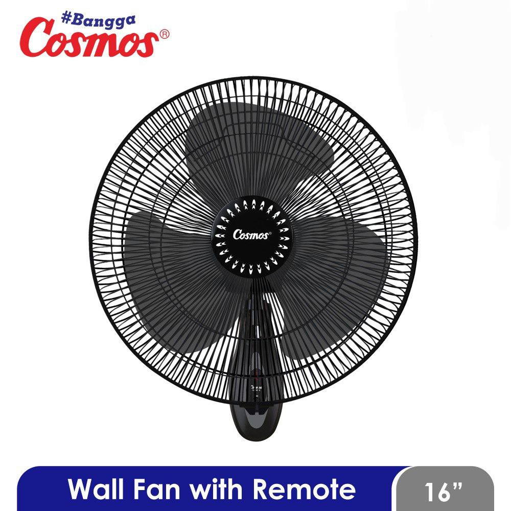 KIPAS DINDING COSMOS  16-WFGR REMOTE CONTROL KIPAS REMOTE WALL FAN HITAM KIPAS ANGIN DINDING