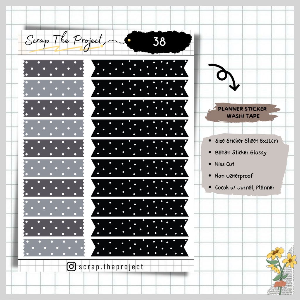 

STICKER DECO PLANNER / STICKER WASHI TAPE / STP - 38