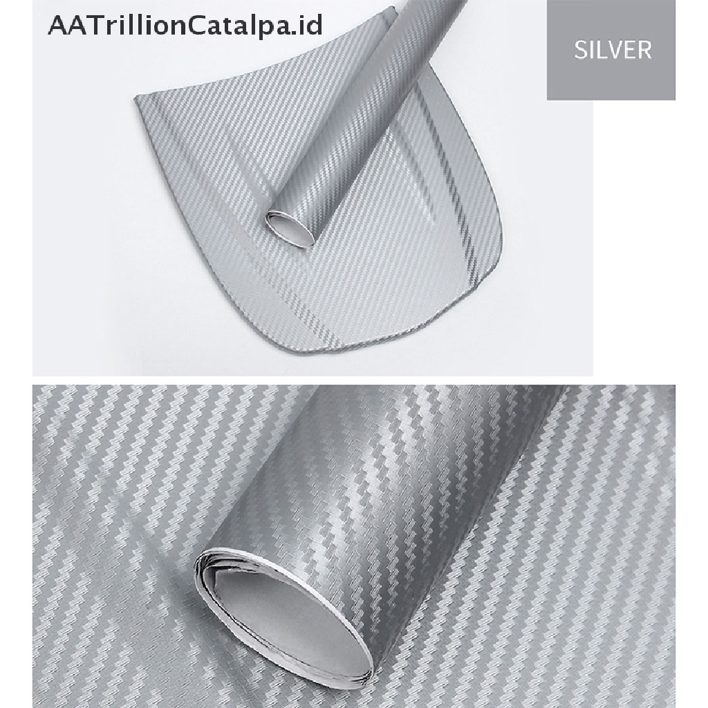 Aatrillioncatalpa Stiker Film Vinyl Carbon Fiber 3D 127x30cm Untuk Mobil