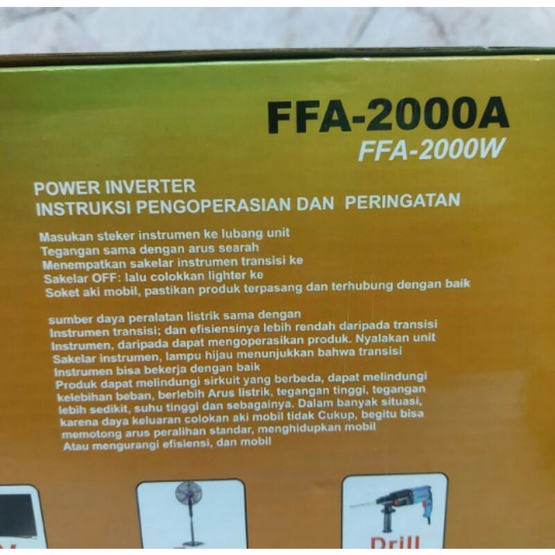 Cod Power Inventer Sunpro 2000watt 12v 24v Inventer Mobil FFA 2000