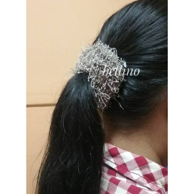 Ukuran 7cm Kecil Ikat Rambut Bihun Wanita Murah Elastis / Ikat Rambut Donat Serabut Kunciran