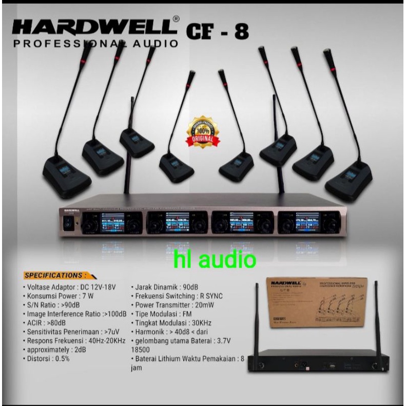 MIC PODIUM WIRELESS HARDWELL CF-8 (8 MIC) ORIGINAL