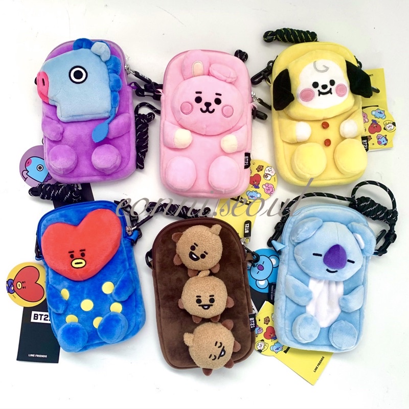 [ READY ] OFFICIAL BT21 Baby doll mini plush sling bag LINE FRIENDS tas selempang mini original
