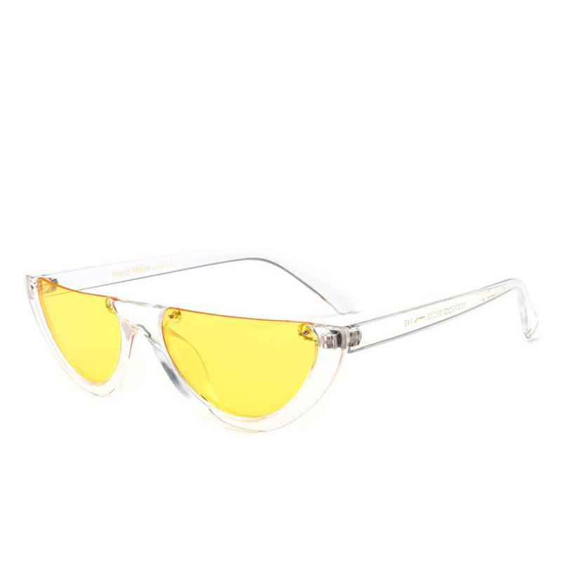 MM - Kacamata Hitam Wanita Pria Kacamata Oval Kode 8066 Half Frame Sunglasses-TRANS KUNING