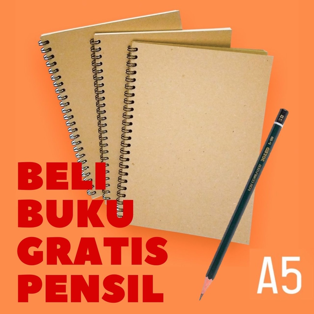 

[Beli 3 Gratis 1 Pensil] Buku Catatan A5 - Buku Jurnal Jurnaling - Sketchbook Spiral - Buku Gambar Drawing Book