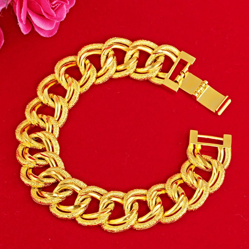 Gold Huisha gold bracelet gold plated bracelet dubay style long