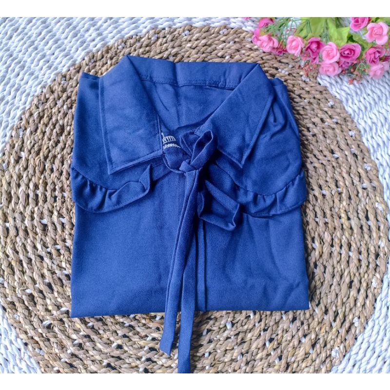 Blouse Wanita/ Atasan Wanita Korean Pita  / Mendy Blus Wanita Polos / Kiko Blouse Crinkle Polos busui tali pita