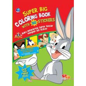 Buku Super Big Coloring Book With 50 Stickers, Bugs Bunny And Friends  - Warner Bros