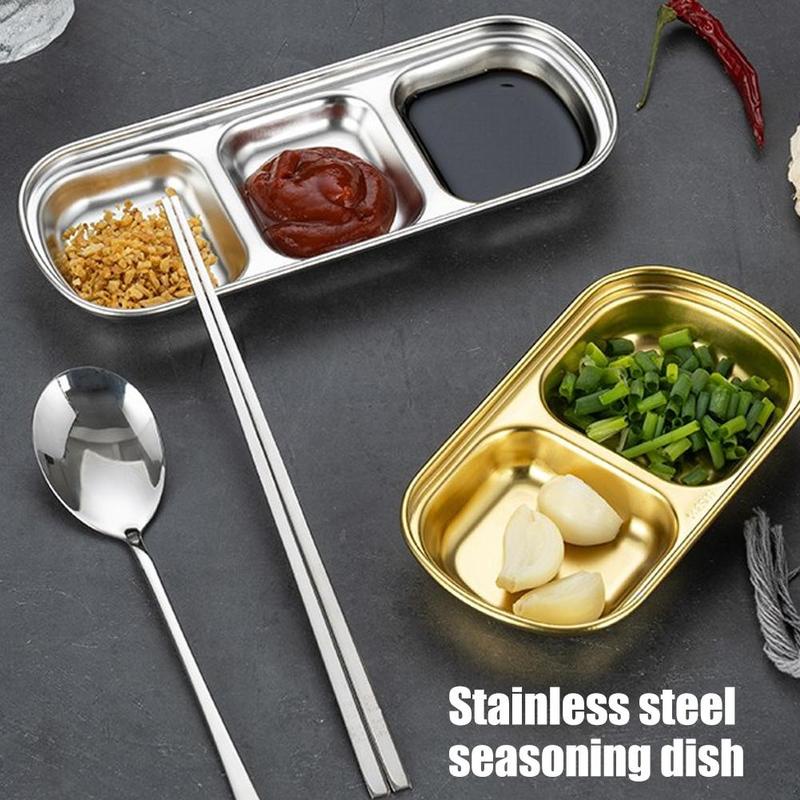 【2/3 Slot】Tempat Sambal Gold/Sauce Dish/Piring Saus Bumbu Korean/Piring Sambal Stainless