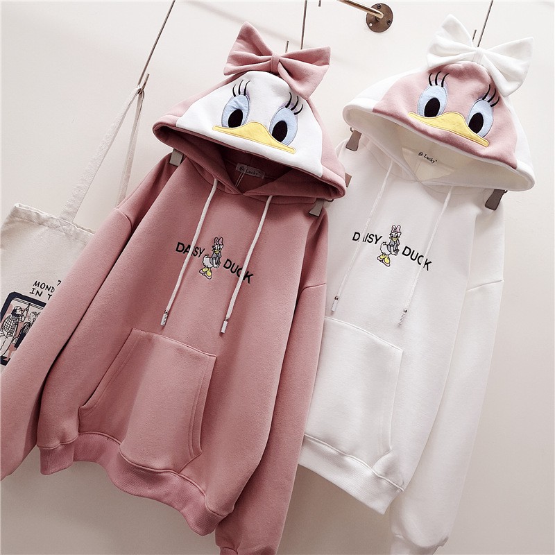 [littlecrab] Hoodie Oversize Korea Daisy Duck Bigsize Topi Pita Lucu Hoodie Unisex Korean Style