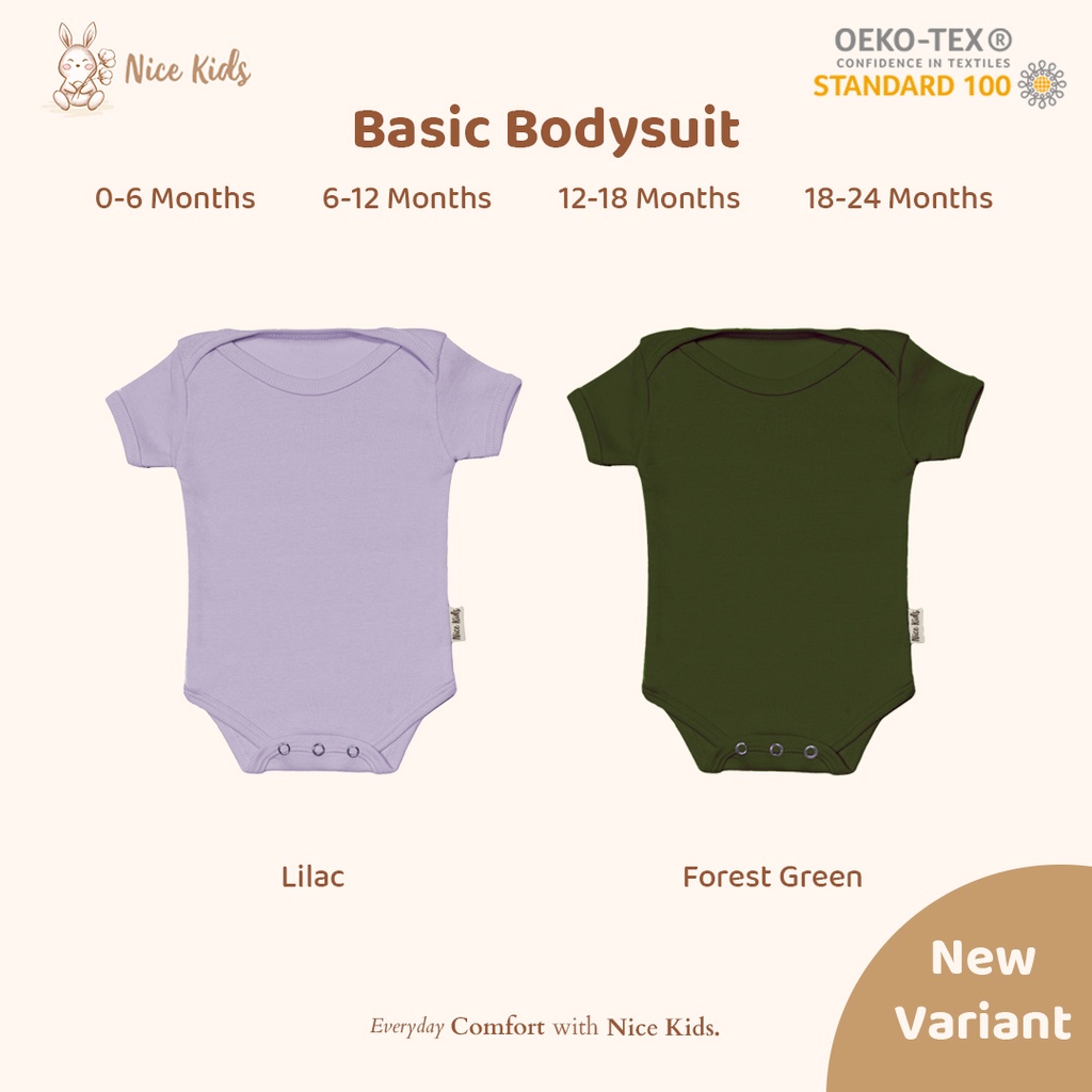 NICE KIDS / NICEKIDS BASIC BODYSUIT BODYSUIT BAYI JUMPER BAYI 0-24 BULAN