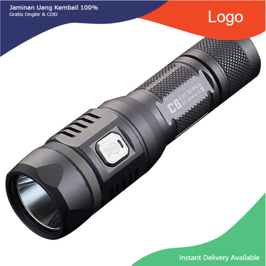 JETBeam C8 Pro Tactical Senter LED Cree SST-40 N4 BC 1200 Lumens