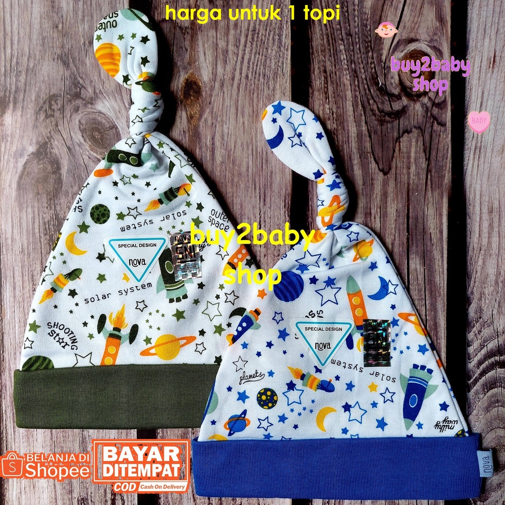 Topi bayi model kupluk tali NOVA Animal series bayi usia 0-6 Bulan 1 PCS