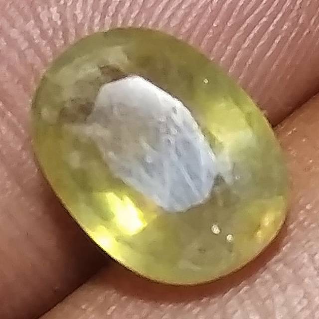 Batu Akik Permata Natural Yellow Sapphire Safir Super Luster Original