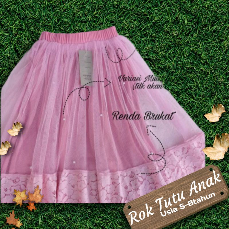 Rok Tutu Mutiara brokat anak // Rok tutu anak 4-10th // Rok Renda Anak