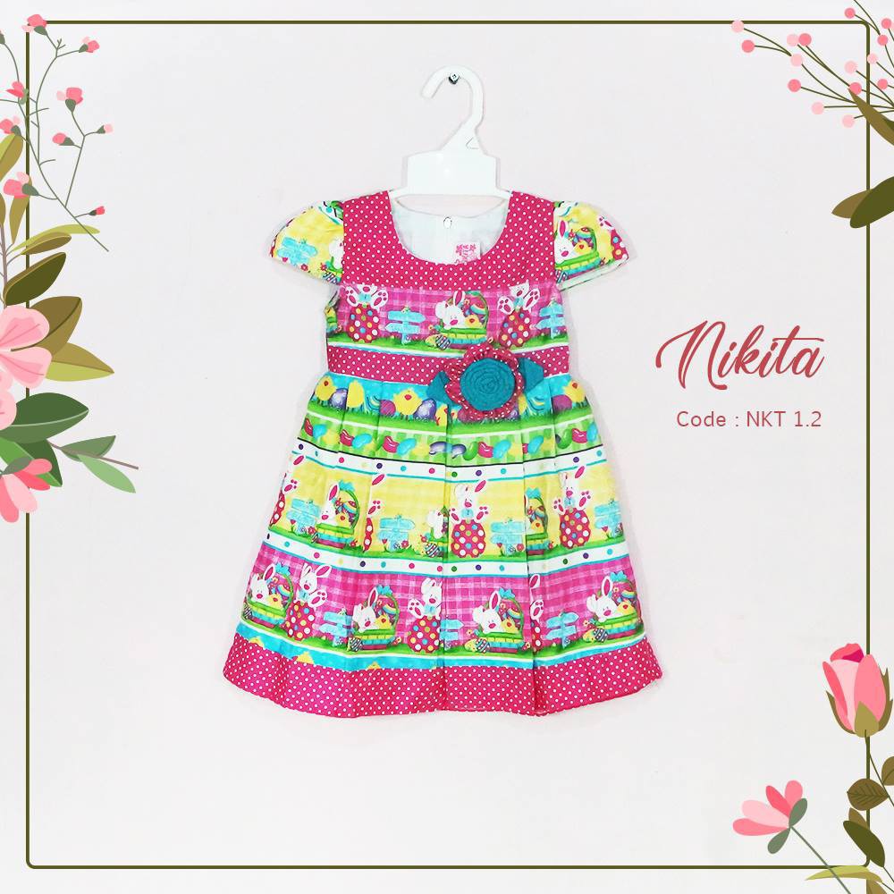 PROMO BAJU ANAK PEREMPUAN UNIK NIKITA DRESS #2 DRESS CASUAL PARTY ANAK PEREMPUAN GROSIR