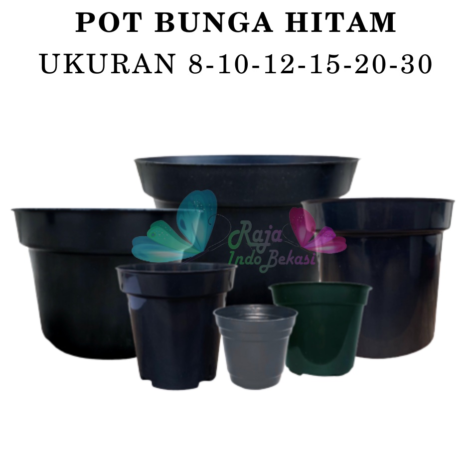 TERMURAH Pot Hitam Ukuran 30cm 25cm 20cm 12cm 10cm 8cm Pot bunga plastik murah Pot Bibit Besar Mini Kecil GROSIR