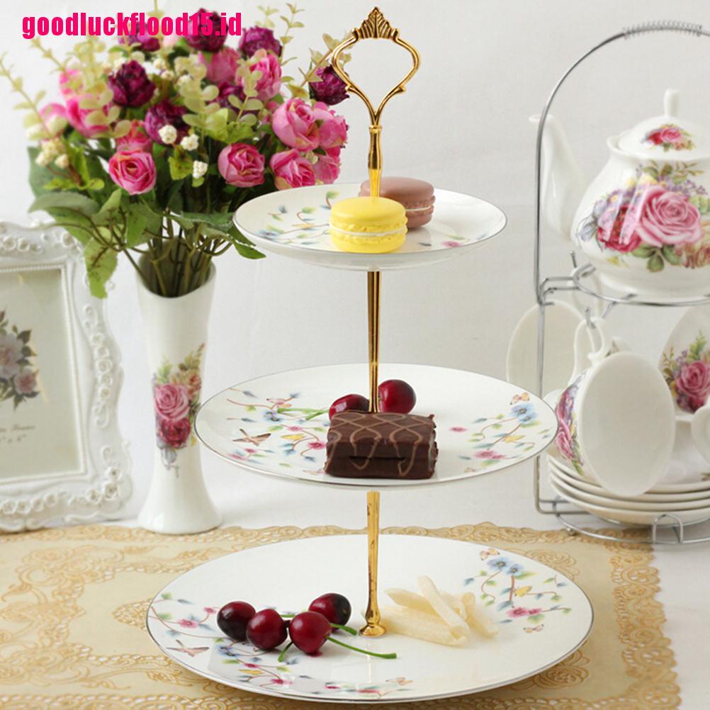 {LUCKID}1set New 3 or 2 Tier Cake Plate Stand Handle Fitting Hardware Rod Plate Stand