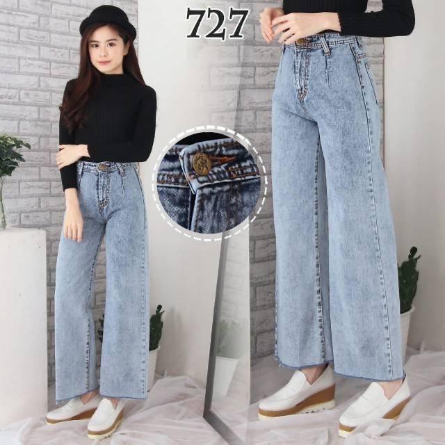 PREMIUM JEANS KULOT / HIGH WAIST HIGHWAIST PANTS KULOT TERMURAH HITS/ HIGHWAIST KULOT JEANS LOOSE PUSATGROSIR_SOLO