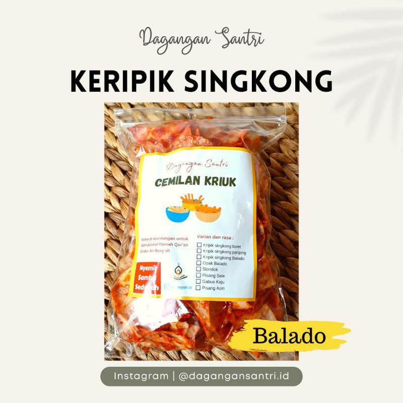 cemilan santri/kripik singkong/keripik renyah/kripik enak