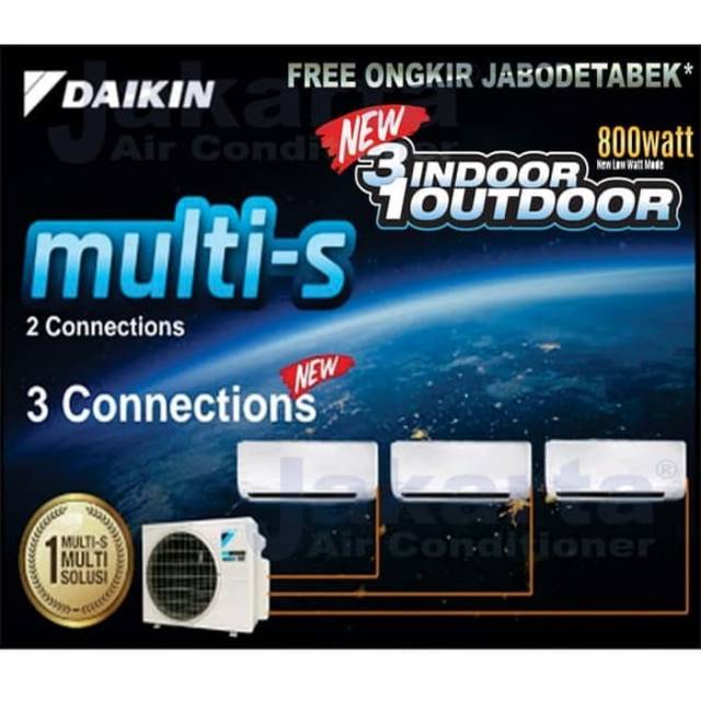 AC DAIKIN MULTI S 3 KONEKSI 3/4 + 1 + 1 PK