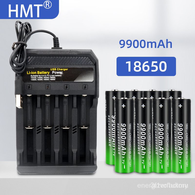 GTF 18650 9900mAh 2/4/8pcs pengisi daya baterai 4 slot 3.7V 18650