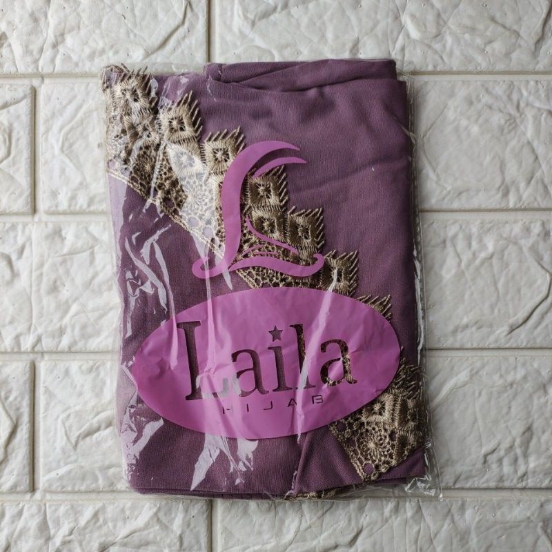 JILBAB INSTAN CASIL LAILA LIST TEPI FULL RENDA-Taro