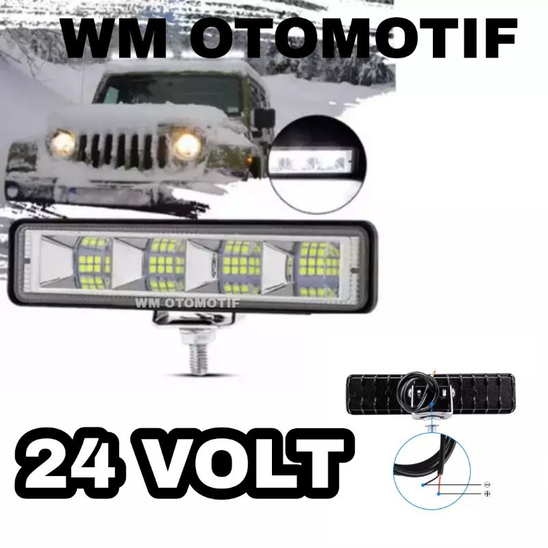 Lampu Tembak Sorot 24 Volt LED CWL 24 Mata BESI BAR CREE Truk Bus Canter Tronton Tractor Depan Utama Lurus Worklight Laser Offroad Truck Bis Fuso Bar Cree LightBar Work Light Motor Mobil UTV ATV Excavator Skuter Putih Waterproof Panjang Alluminium