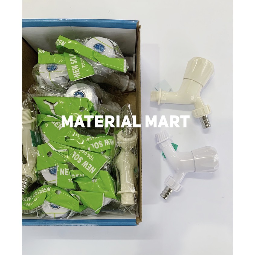 Kran Air Tembok Plastik New Soligen Sambungan Selang Keran Air PVC ORI | Material Mart