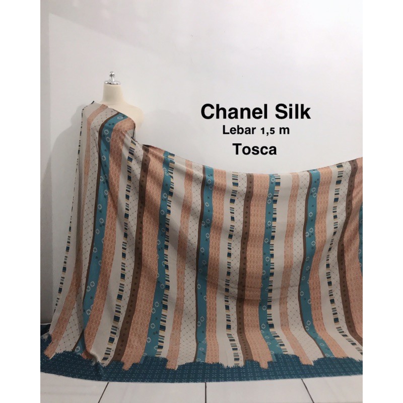 Kain chanel silk✨ copy motif ria miranda | kain bisa bayar tujuan | kain cod | motir terbaru | copy motif branded | copy motif wearing klamby | bahan silk | bahan kain grosir | kain rollan