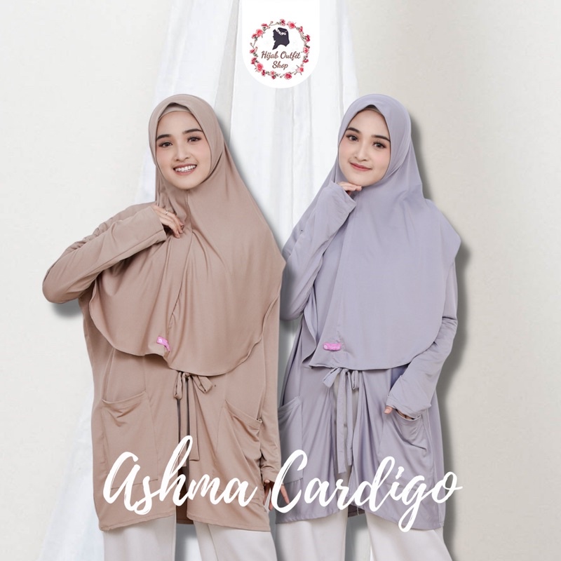 Ashma Cardigo / cardigan bergo / outer menyatu dengan bergo