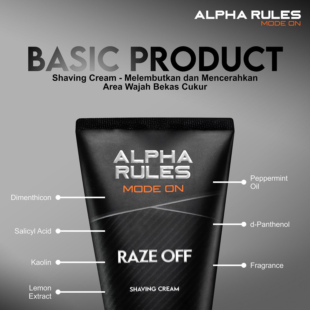 Alpha Rules Raze Off Shaving Cream Cukur Jenggot Brewok Kumis Alpharules Original