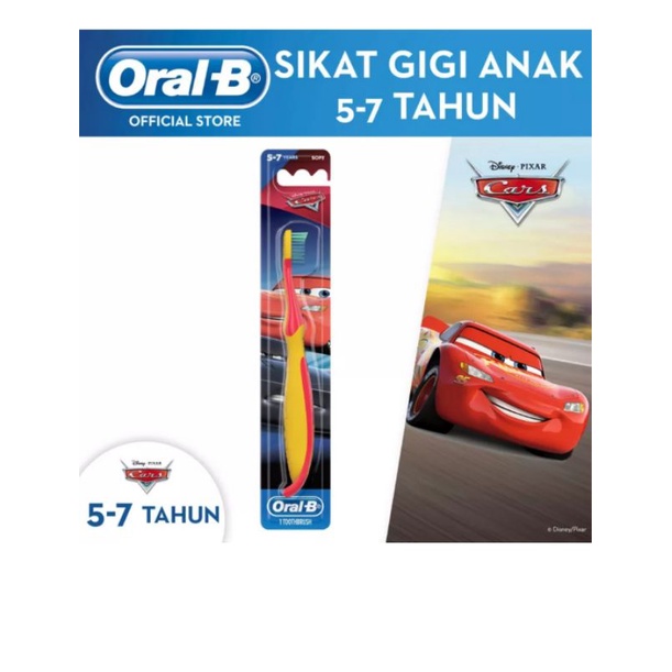 Oral-B Kids soft toothbrush stage 3 (5-7Tahun) Disney car princess / Sikat gigi anak oral B stages 3