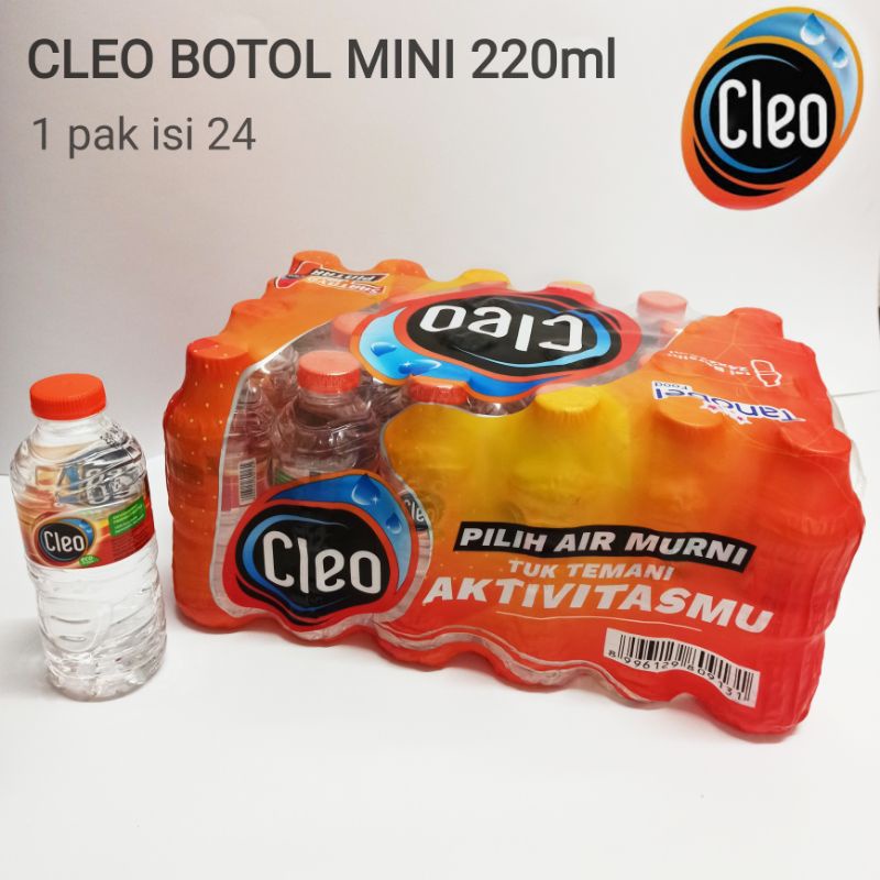 Cleo botol mini 220ml air mineral 1 pak isi 24 khusus gosend
