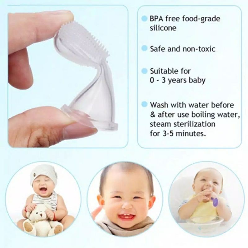 Sikat Gigi Bayi Lidah Gusi | Silikon Baby Finger Tooth Brush Silicone Newborn| Pembersih Mulut bayi