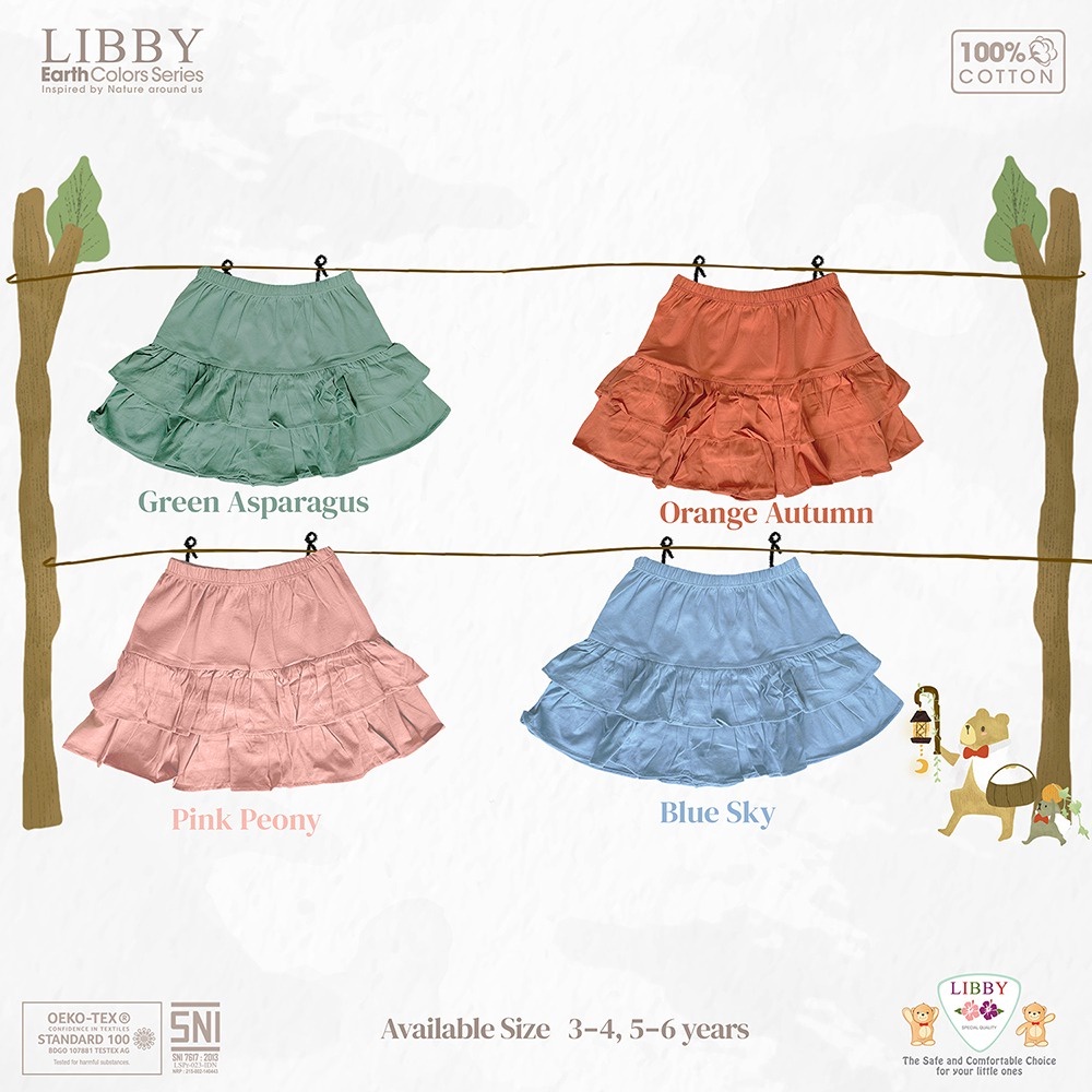 Rok Celana Anak Perempuan Libby Lilo Skirt Ruffle 3-6 Tahun 1 Pcs