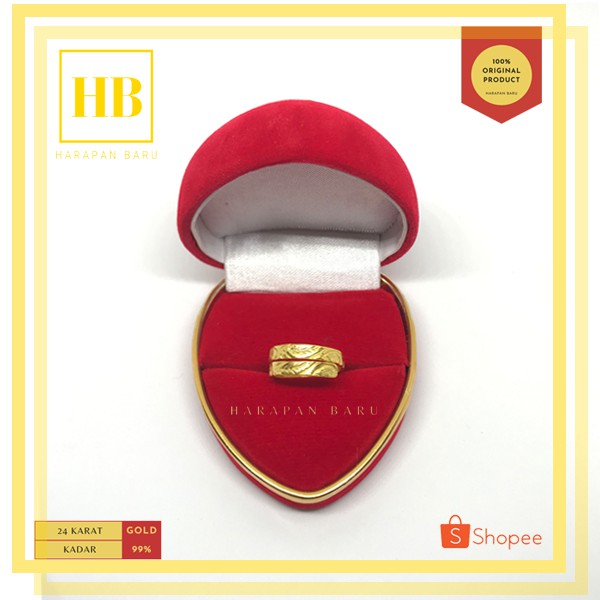 Cincin Emas 24 Karat 99% - Rattan | Cincin Kawin, Model Belah Rotan, Model Ular