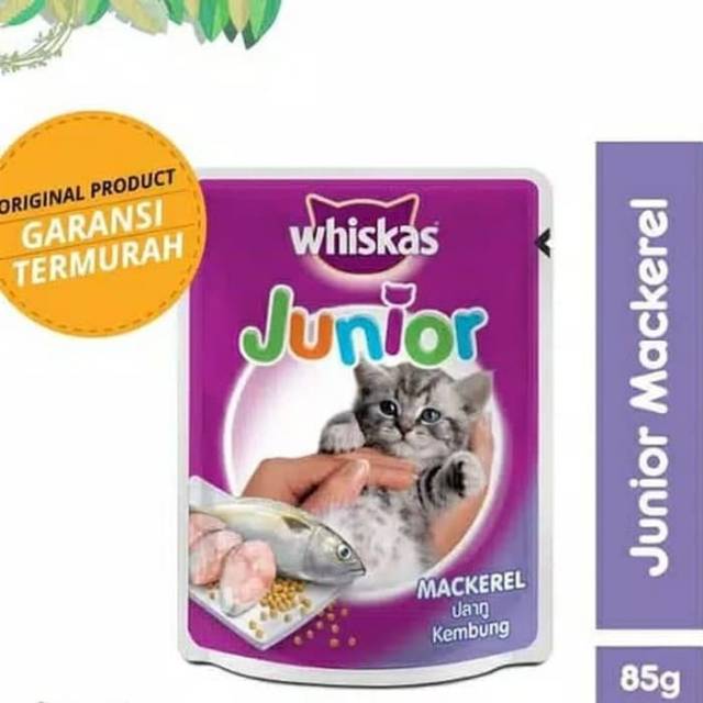 Makanan kucing basah wishkas junior  85gr 80gr/ whiskas junior pouch tuna / whiskas junior mackerel