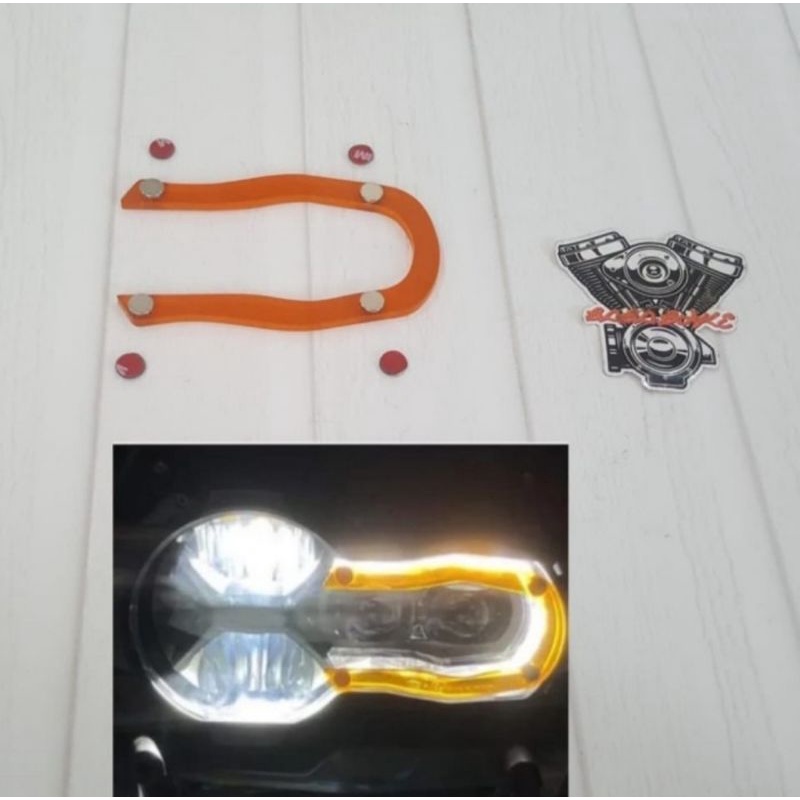 Omament headlight BMW GS list lampu BMW GS orange