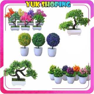 YUKSHOPING Ornamen Tanaman Pohon Bonsai  Flower Pot  Vas 