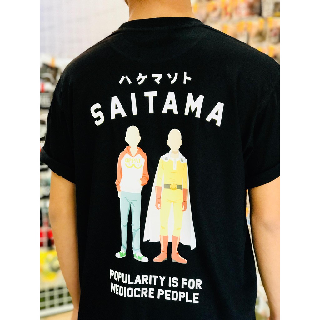 Kaos si Botak One Punch Man Saitama Popularity Black