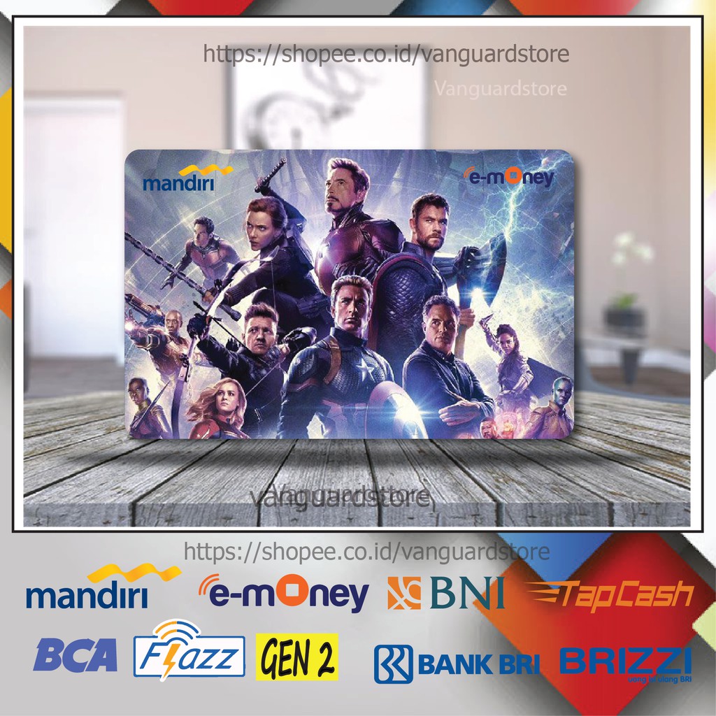 KARTU E MONEY E TOLL AVENGERS ENDGAME SUPERHERO ANIME 11 EMONEY MANDIRI FLAZZ TAPCASH BRIZZI