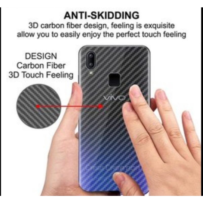 SKIN CARBON / GARSKIN / STICKER / ANTI JAMUR VIVO Y91/Y95/Y97/Y93 ANTI GORES BELAKANG HP